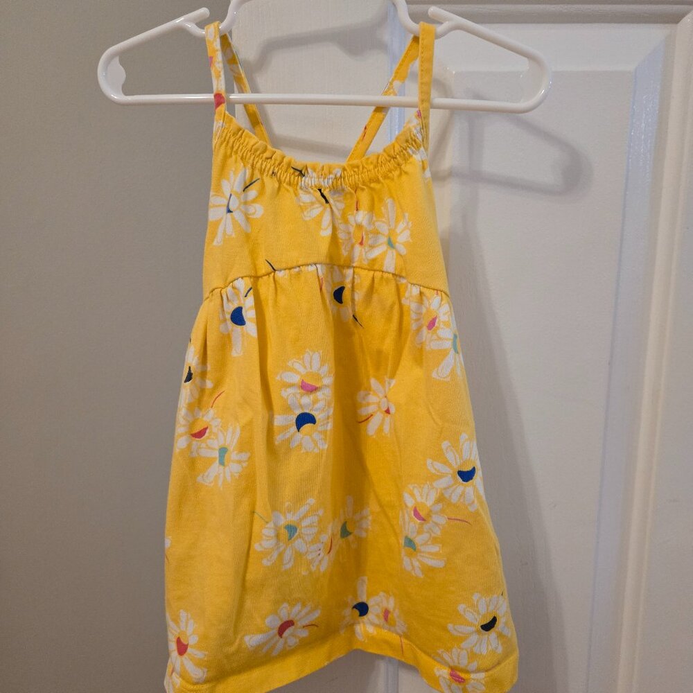Girls Size 18-24 month Hanna Andersson Yellow Floral Tank dress